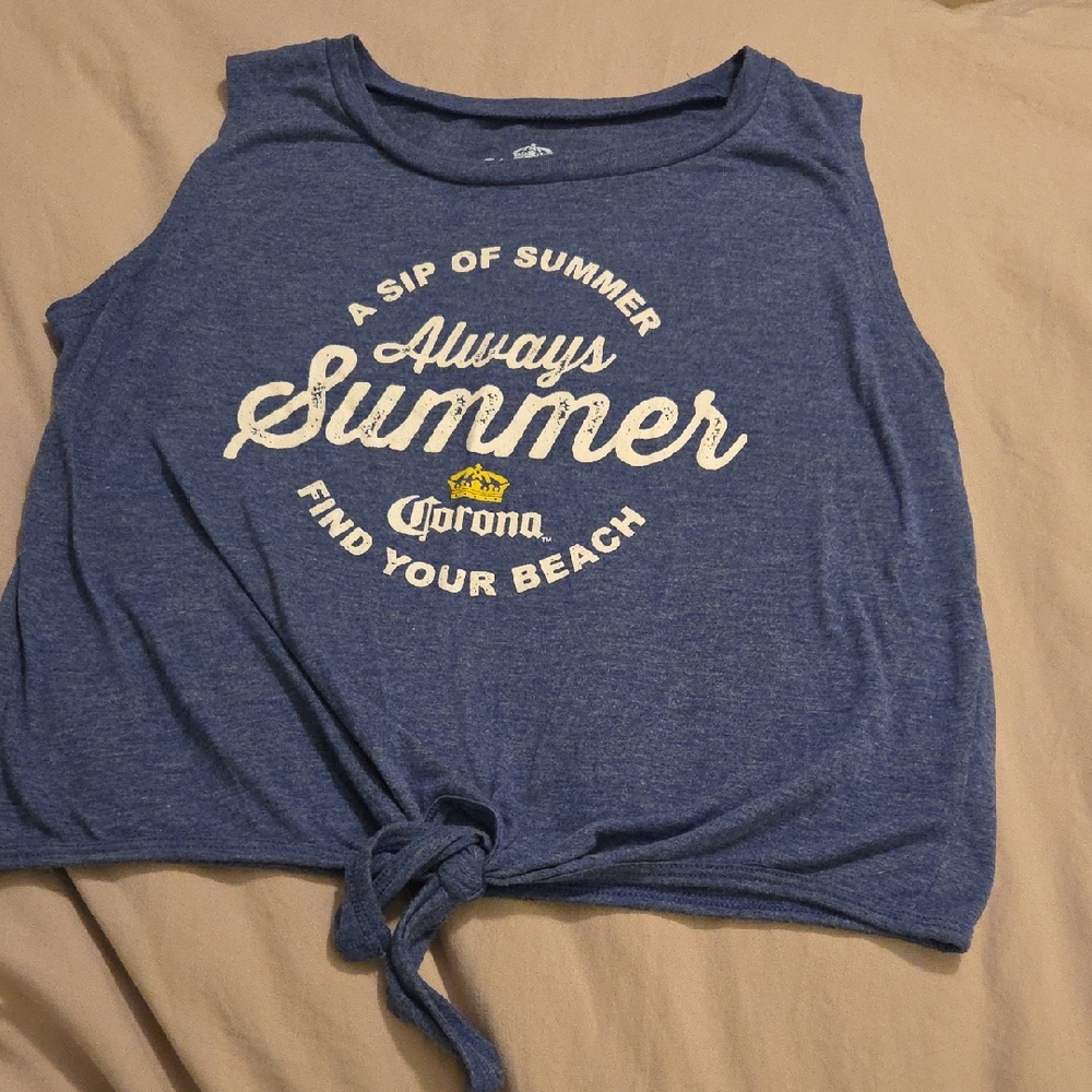 *4/$15 Deal Corona Navy Women's Knot Tank Top